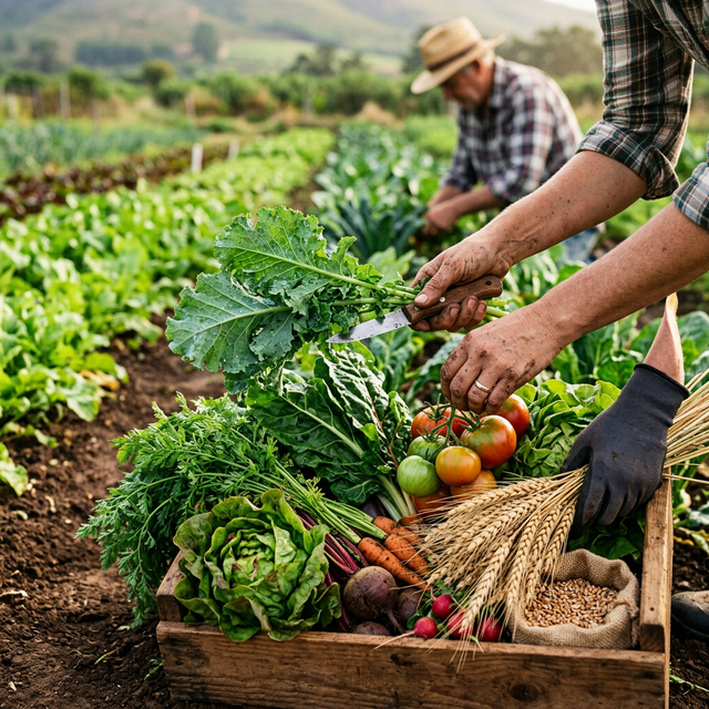 Farmer Harvesting